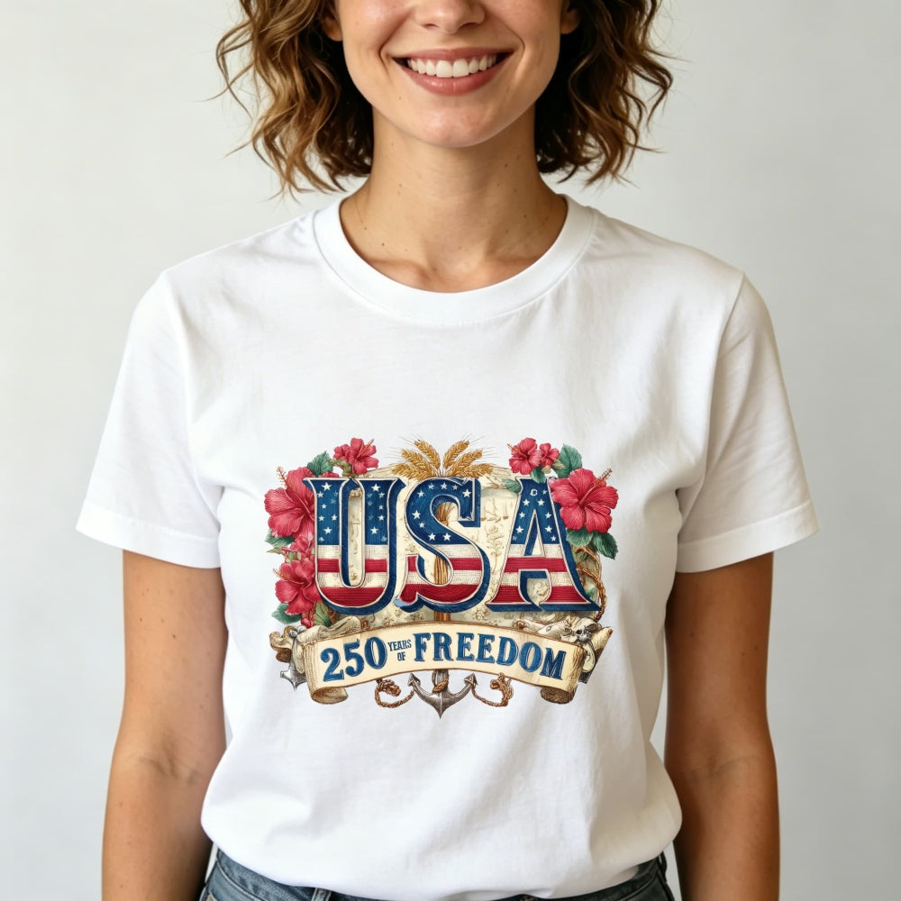 Patriotic American Flag Design Classic T-Shirt Usa 250 Years Of Freedom