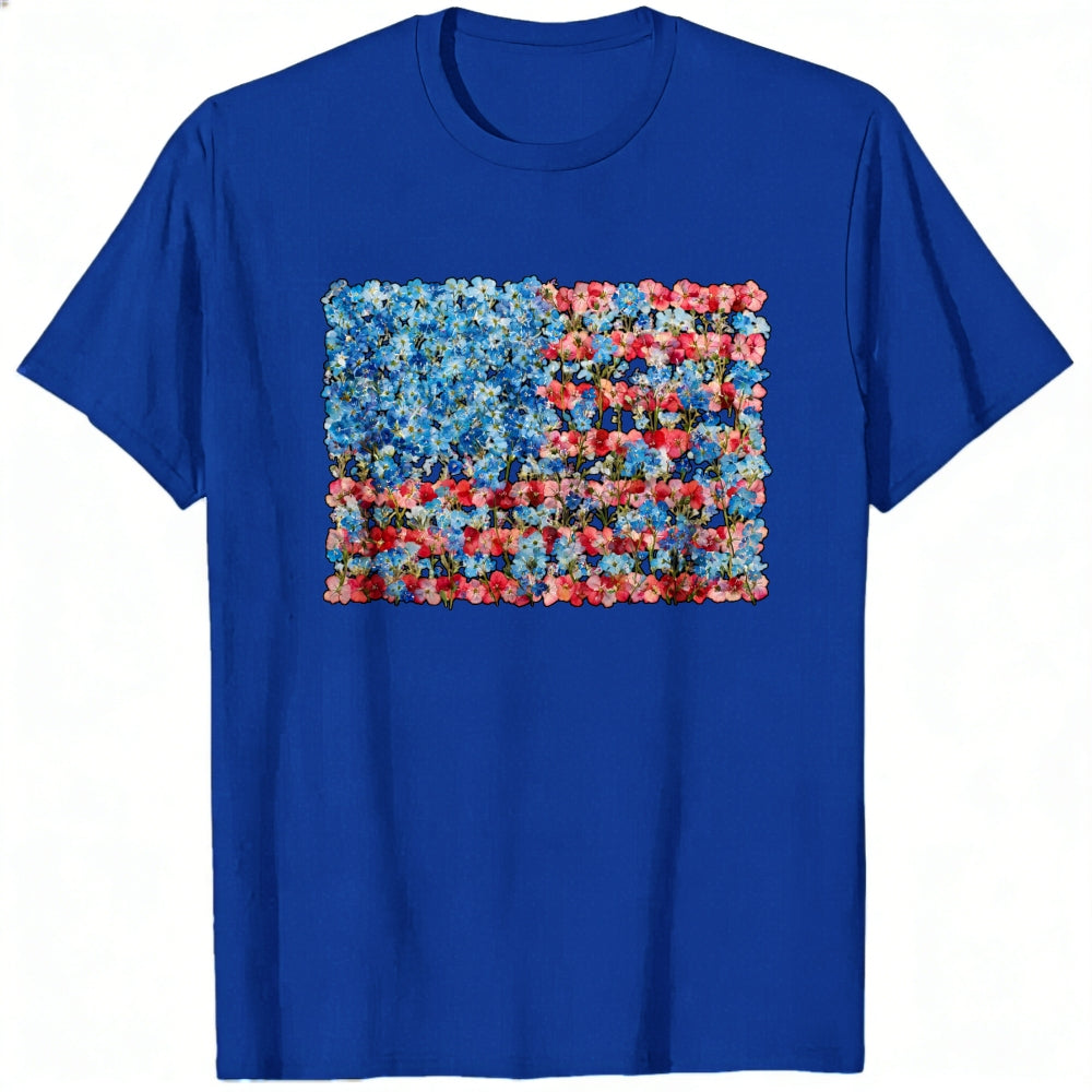 American Flag Floral Design Classic T-Shirt