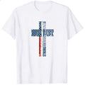 American Flag Cross Design Classic T-Shirt Blessed Papa Patriotic Christian Theme
