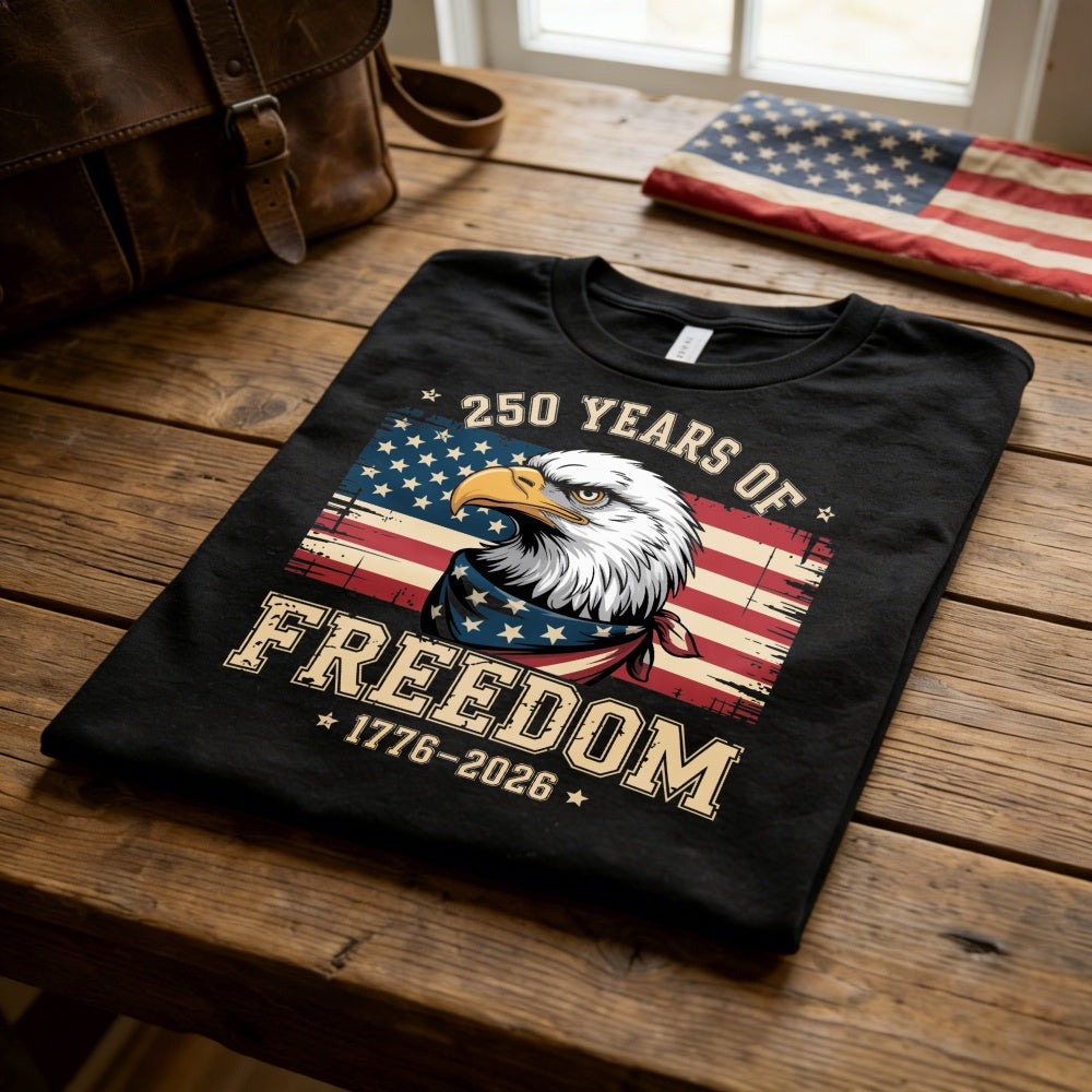 American Eagle Patriotic Design Classic T-Shirt 250 Years Of Freedom 1776 2026
