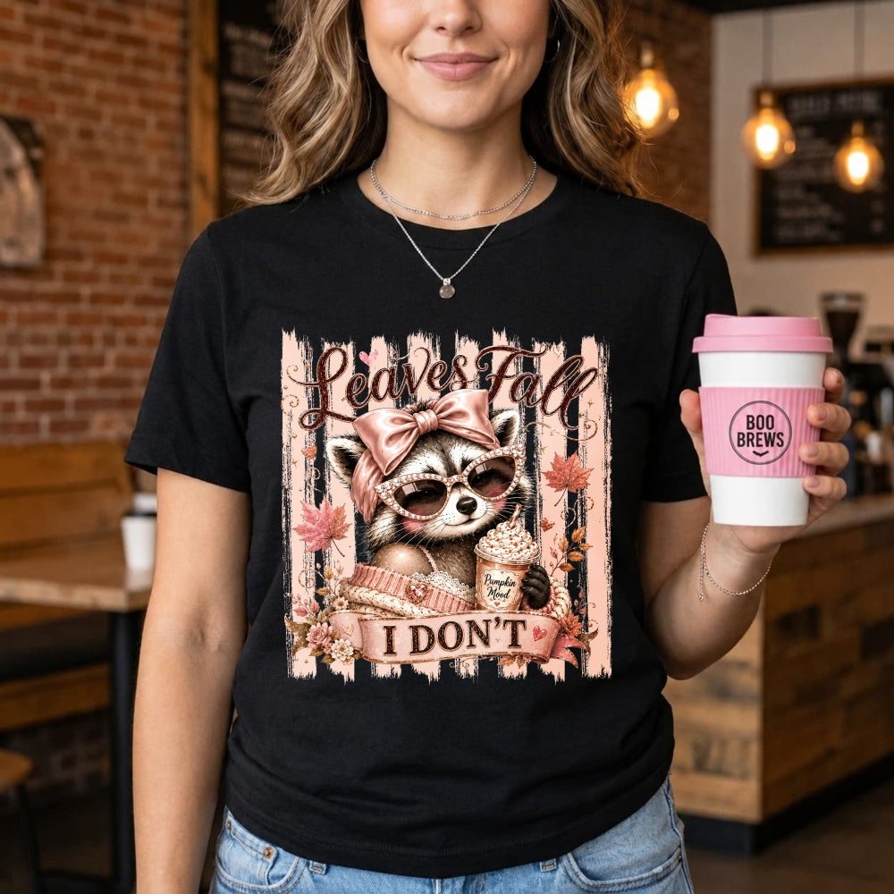 Cute Raccoon Leaves Fall I Dont Classic T-Shirt