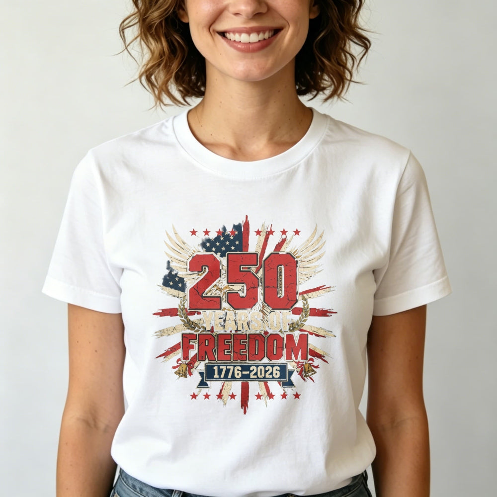 Patriotic American Flag Wings 250 Freedom 1776 2026 Classic T-Shirt