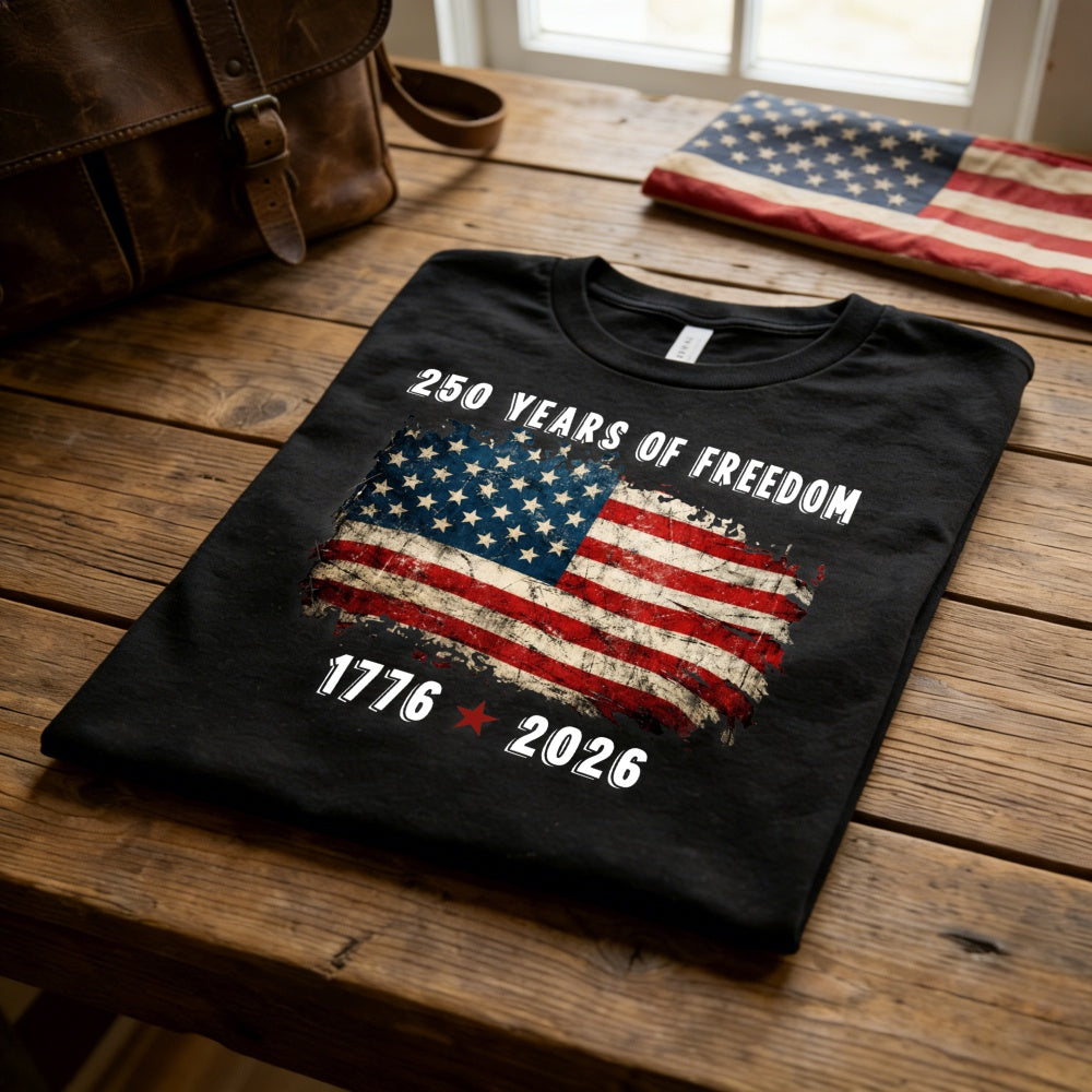 Patriotic American Flag Design Classic T-Shirt 250 Years Of Freedom 1776 2026
