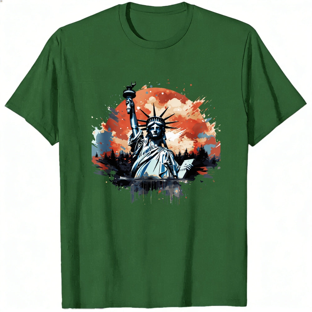 Artistic Statue Of Liberty Sunset Classic T-Shirt