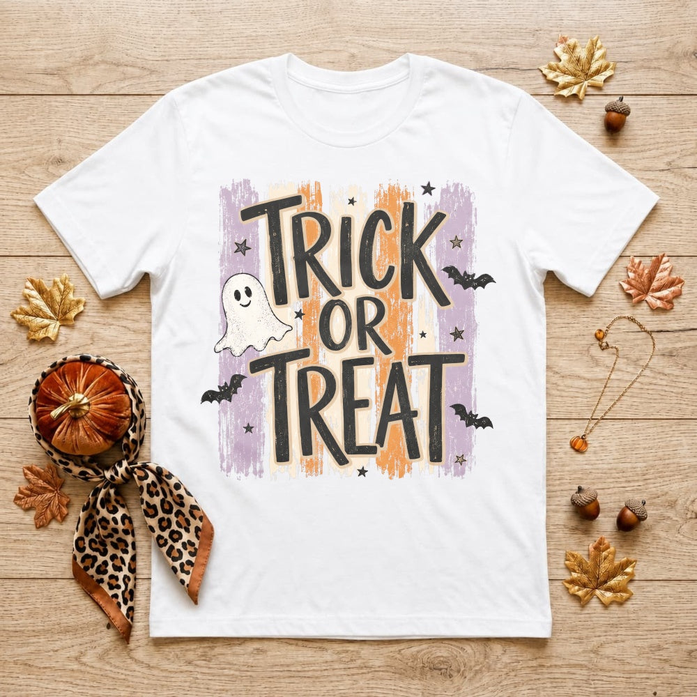 Halloween Trick Or Treat Ghost Bat Classic T-Shirt