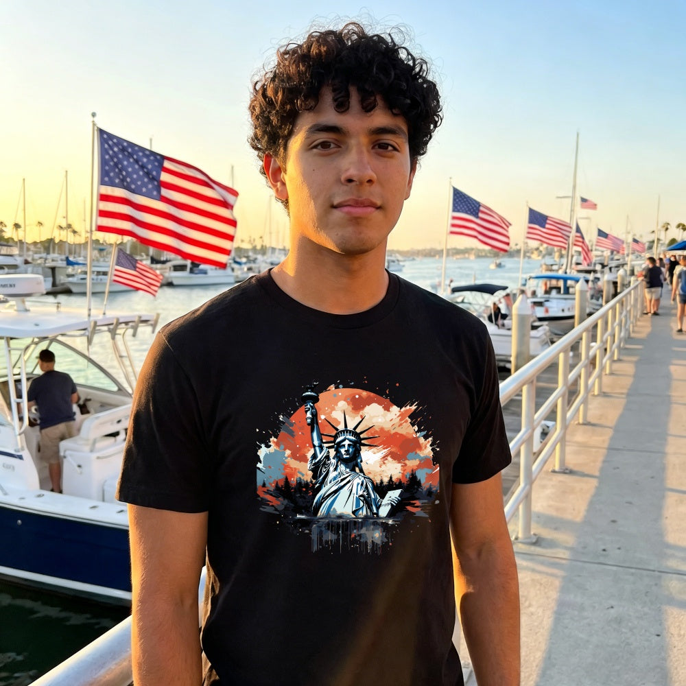 Artistic Statue Of Liberty Sunset Classic T-Shirt