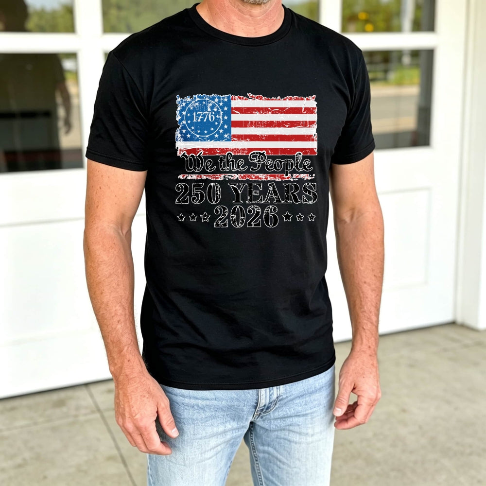 Patriotic American Flag Design Classic T-Shirt We The People 250 Years 2026