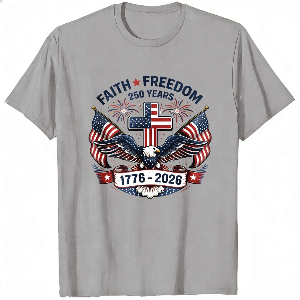 Patriotic Eagle And Flag Design Classic T-Shirt Faith Freedom 250 Years 1776 2026