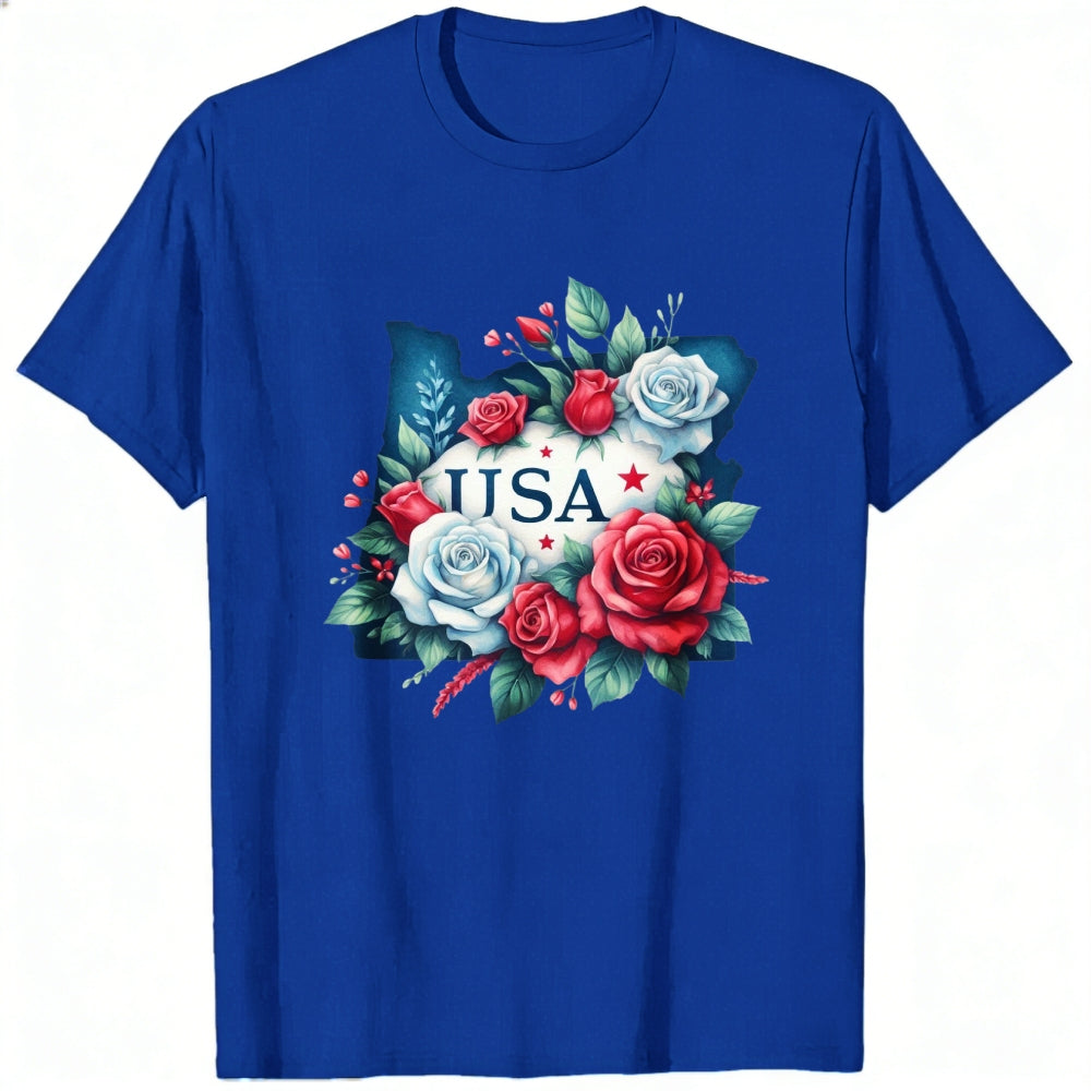 Floral Usa Map Classic T-Shirt