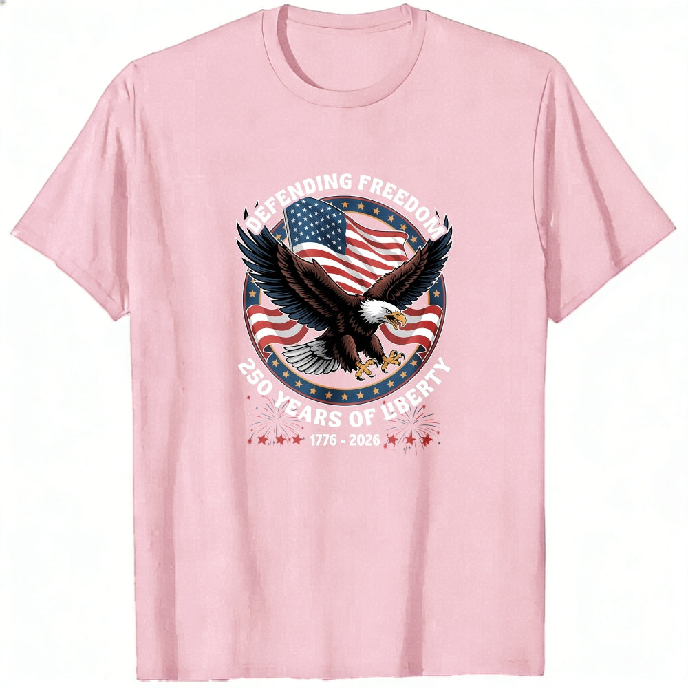 Patriotic Eagle American Flag Design Classic T-Shirt Defending Freedom 250 Years Of Liberty 1776 2026