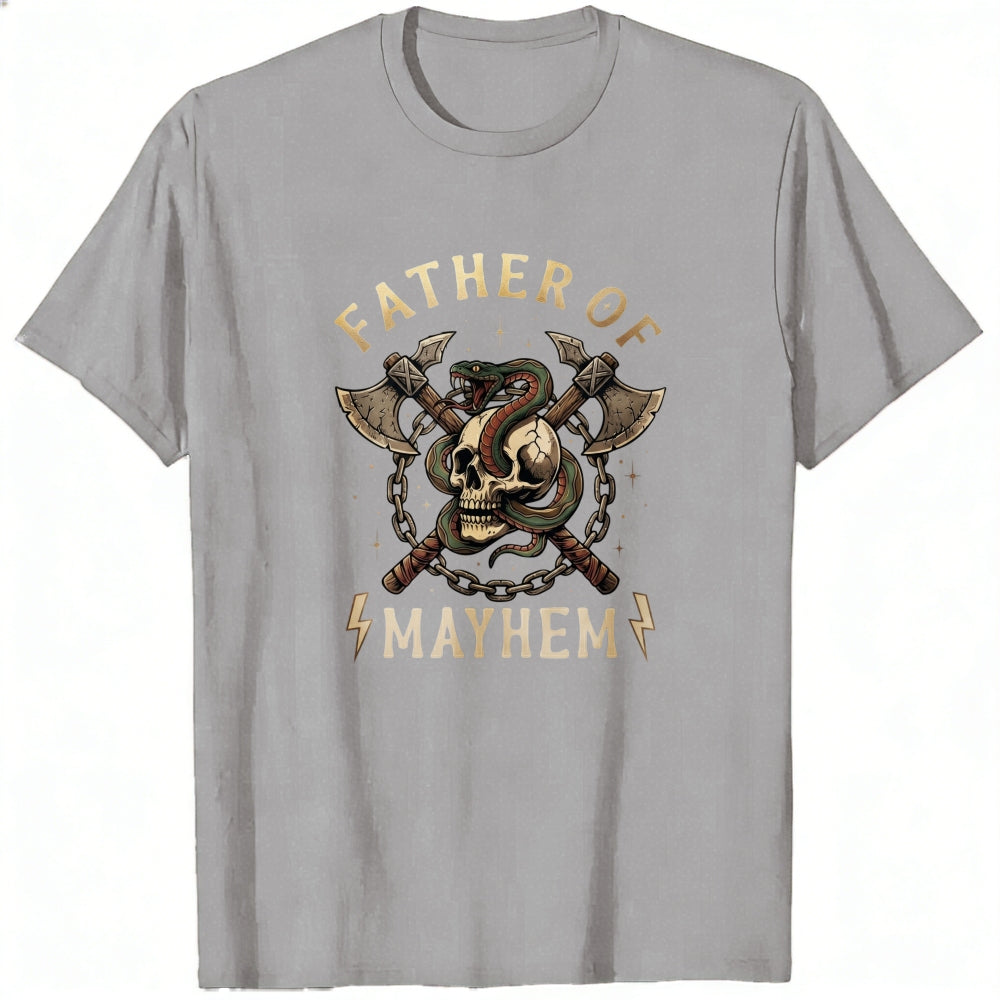 Graphic Design Classic T-Shirt Father Of Mayhem Skull And Axes