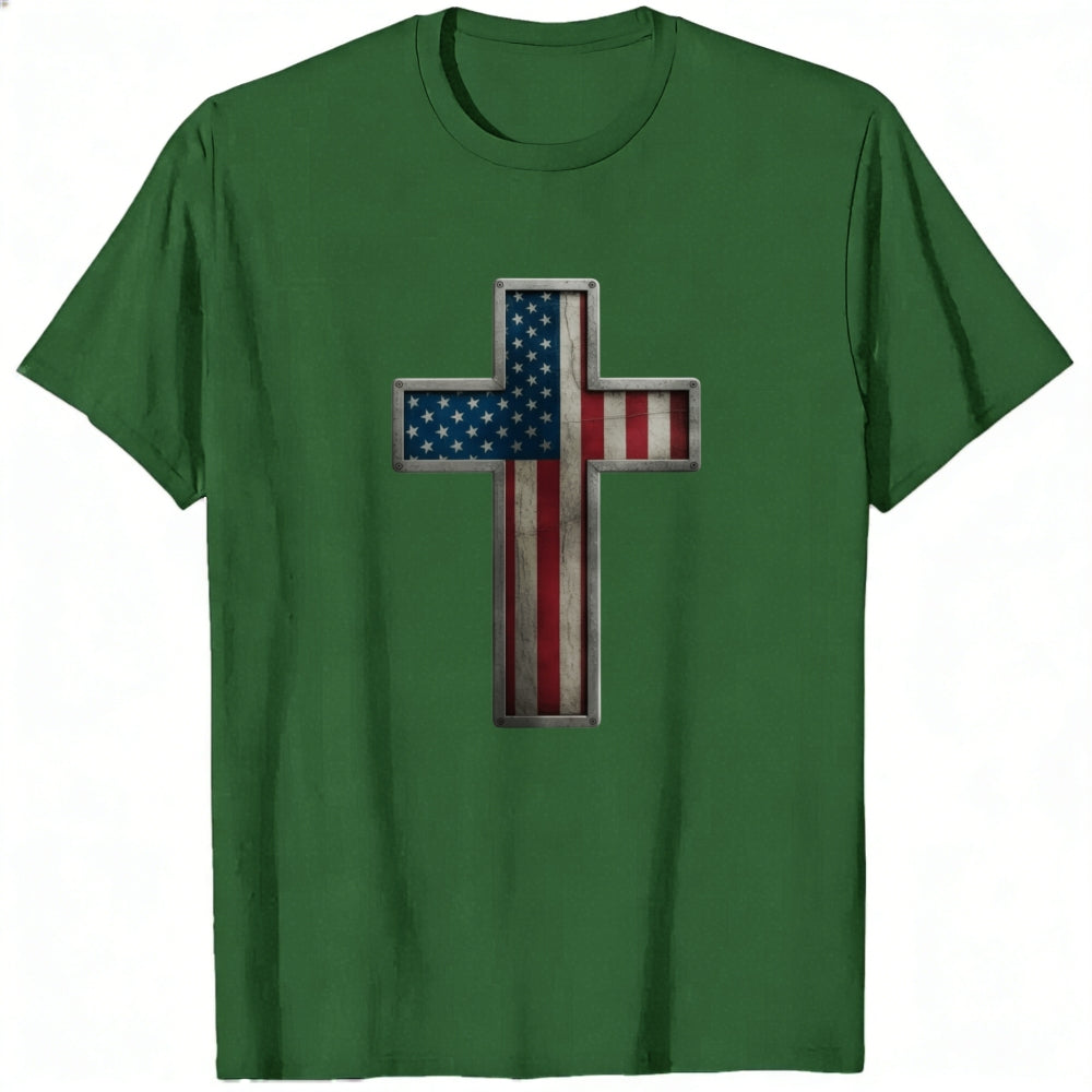 American Flag Cross Design Classic T-Shirt