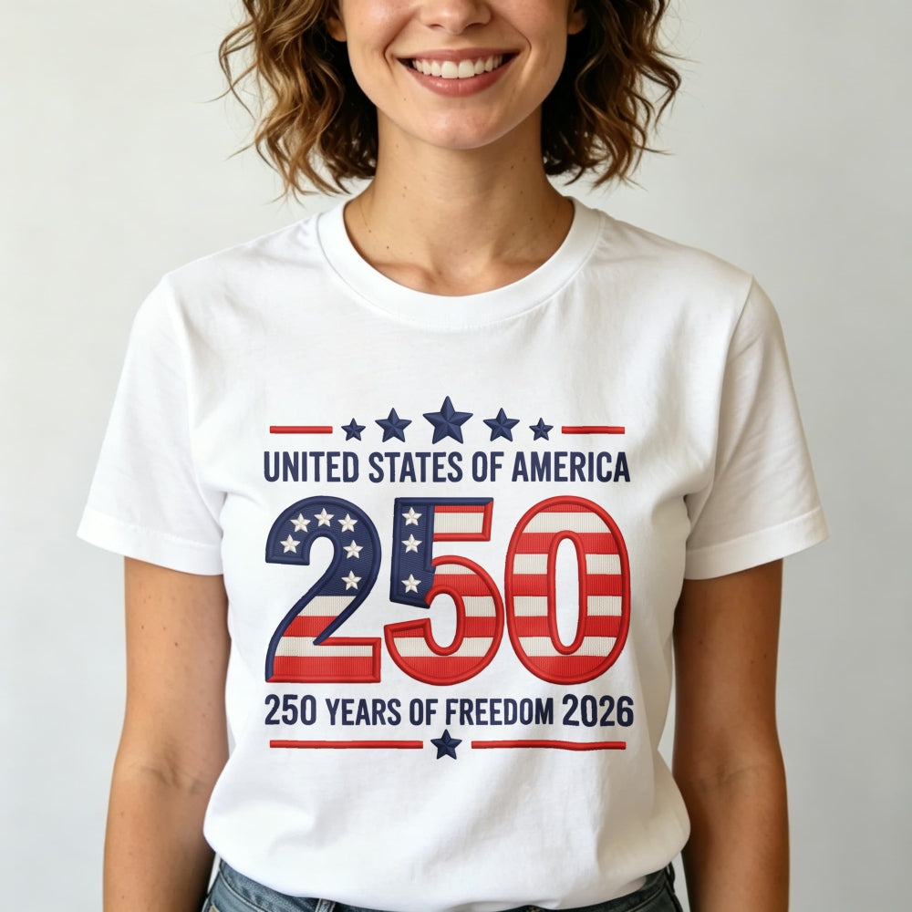 Patriotic American Flag Design Classic T-Shirt 250 Years Of Freedom 2026