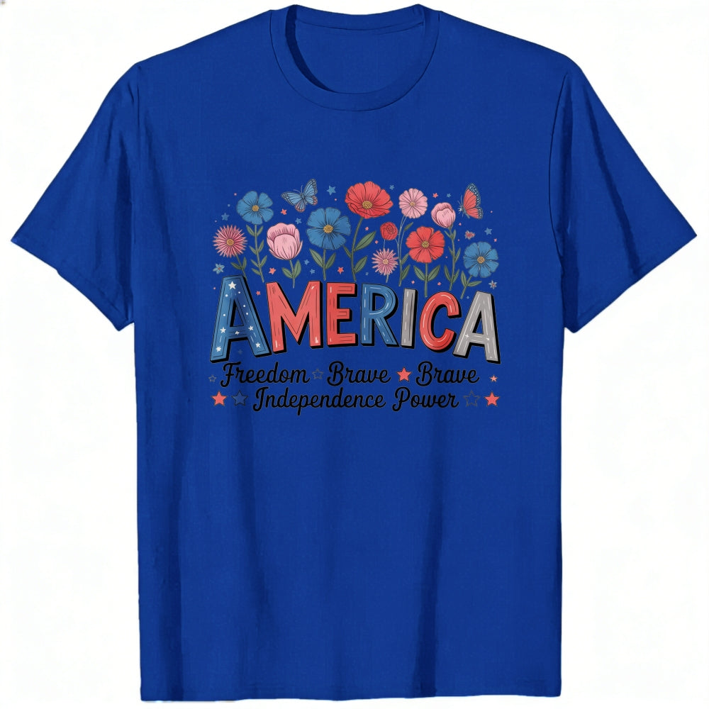 Patriotic Floral America Classic T-Shirt
