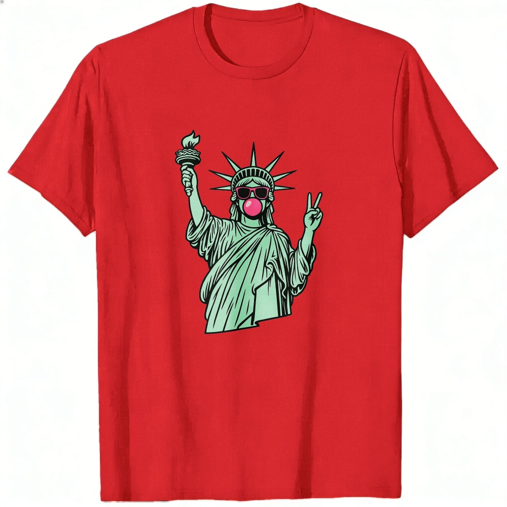 Graphic Design Classic T-Shirt Statue Of Liberty With Sunglasses And Peace Sign