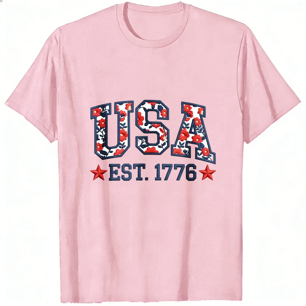 Patriotic Usa Flag Pattern Classic T-Shirt