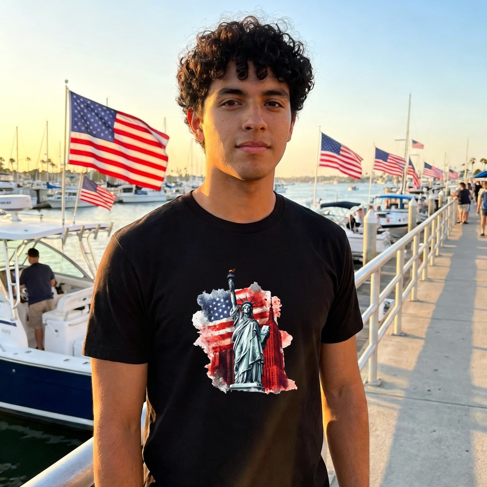 American Flag Statue Of Liberty Classic T-Shirt