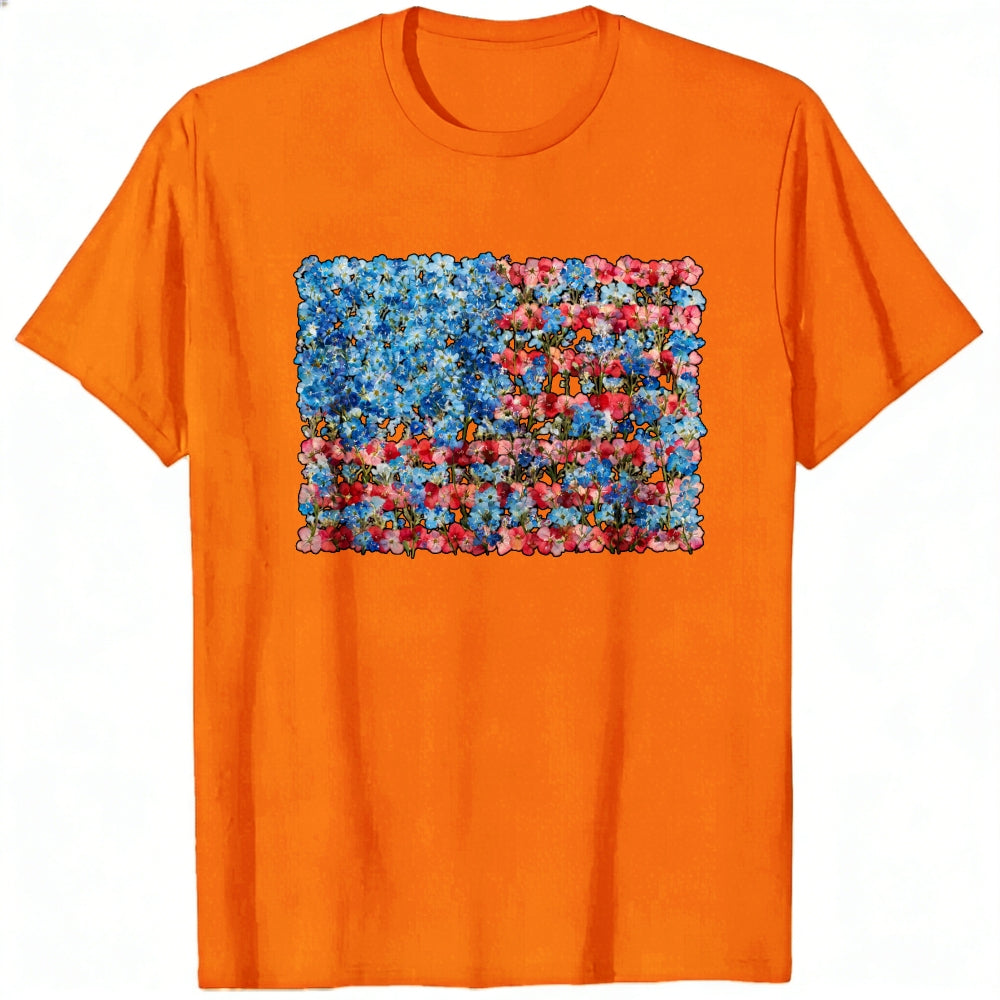 American Flag Floral Design Classic T-Shirt
