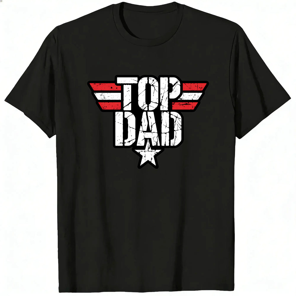 Retro Style Classic T-Shirt Top Dad With Wings And Star Design