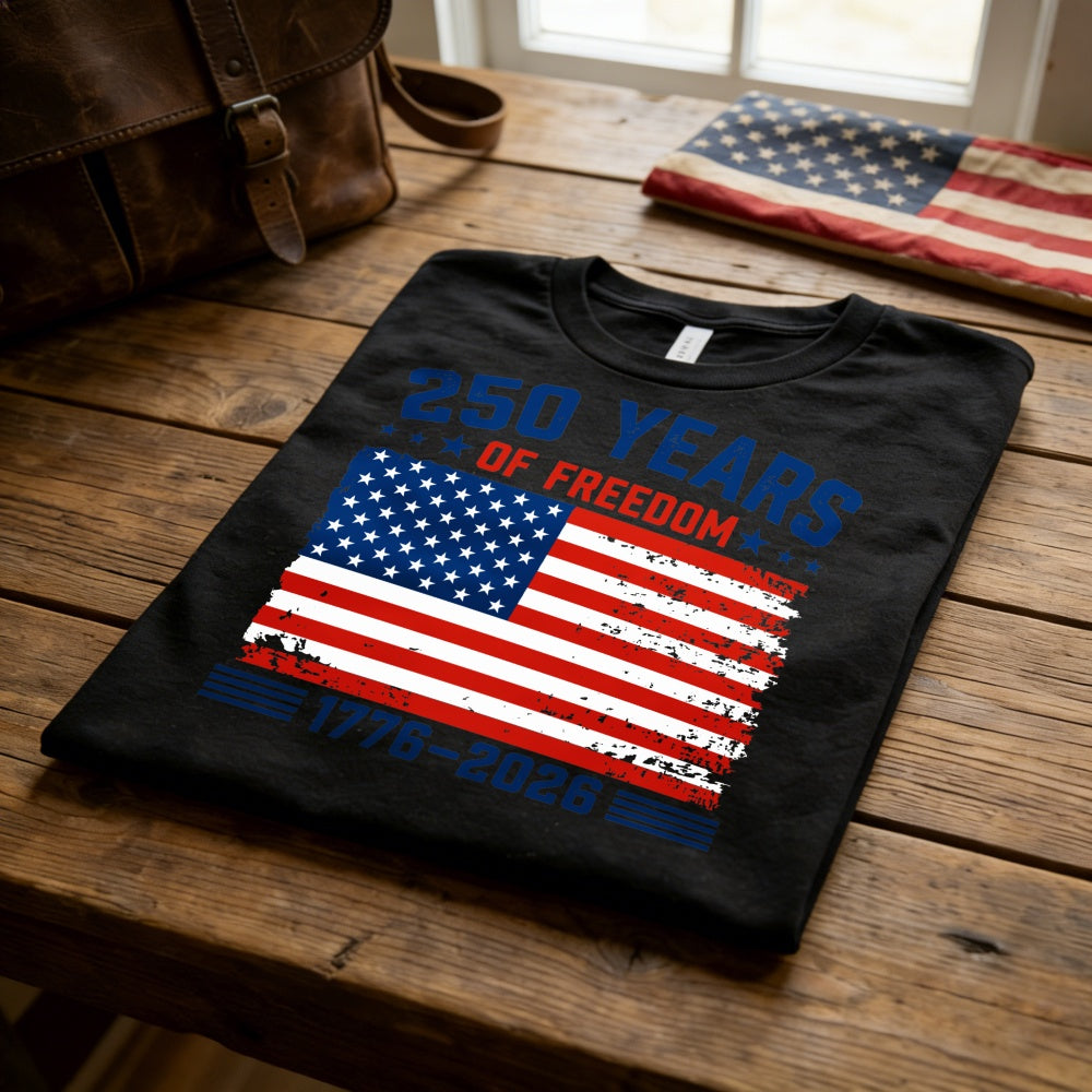Patriotic American Flag Design Classic T-Shirt 250 Years Of Freedom 1776 2026