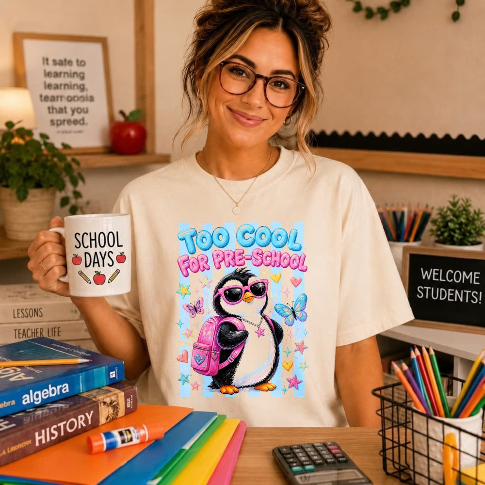 Cute Cartoon Penguin Too Cool For Pre School Classic T-Shirt