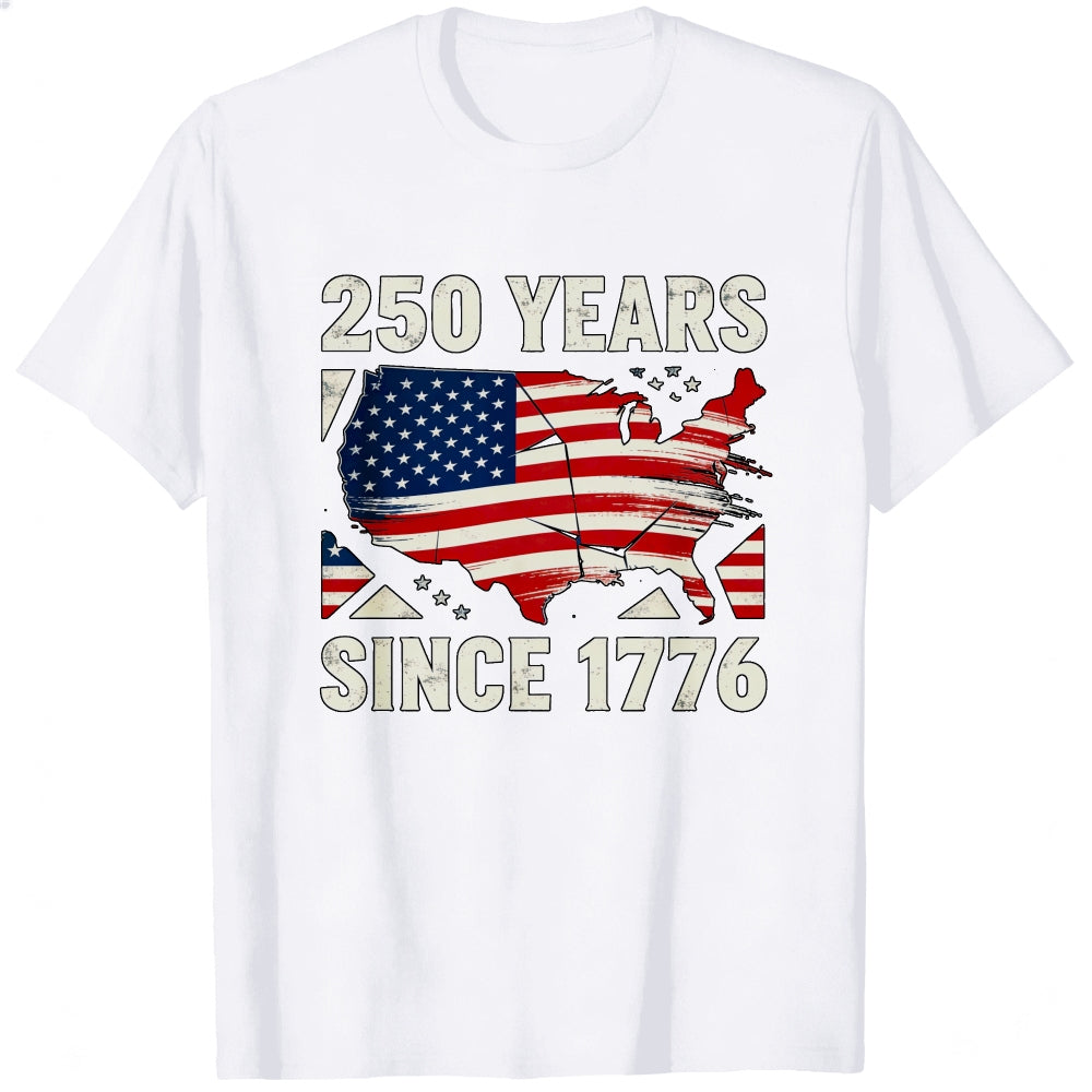 Patriotic American Flag Map Classic T-Shirt 250 Years Since 1776