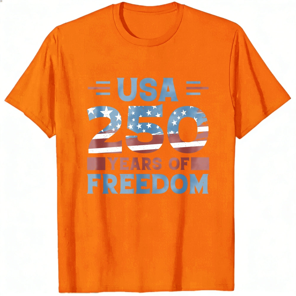 Patriotic American Flag Design Classic T-Shirt 250 Years Of Freedom Usa Celebration