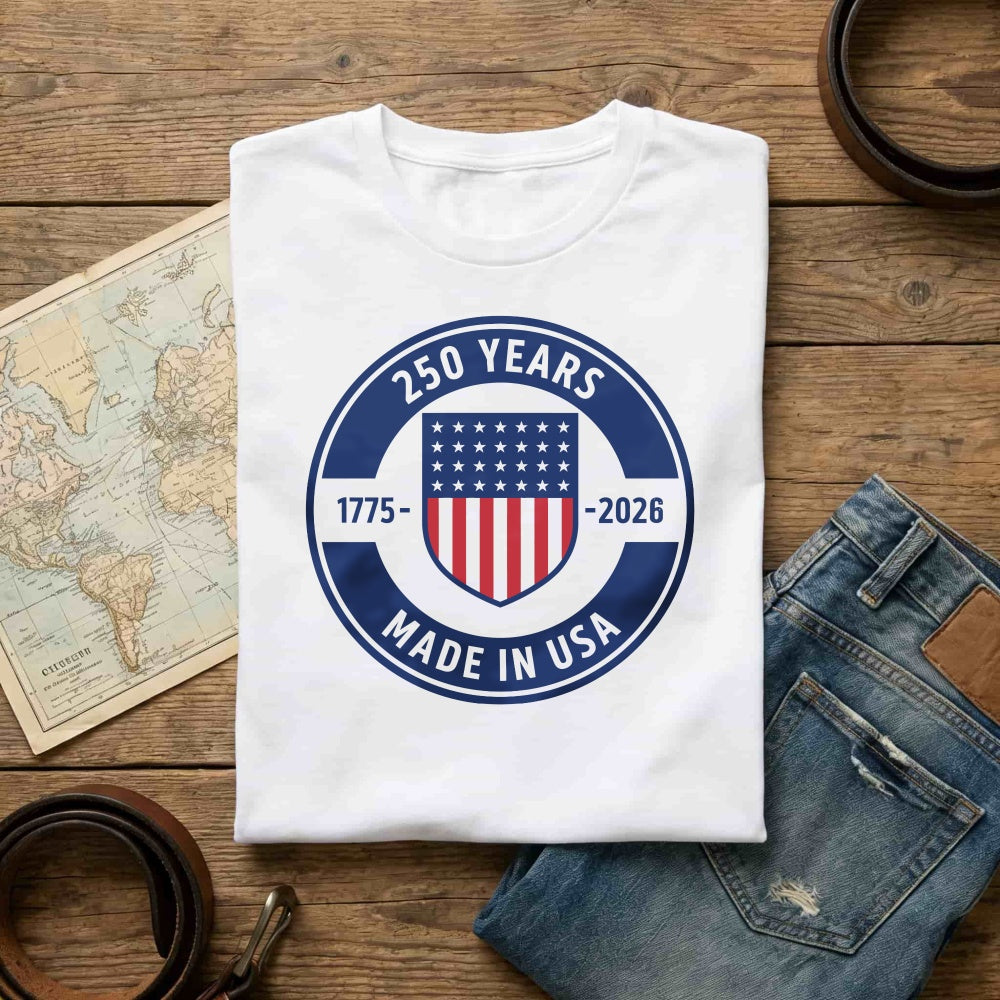 Patriotic American Flag Design Classic T-Shirt 250 Years 1775 2026 Made In Usa