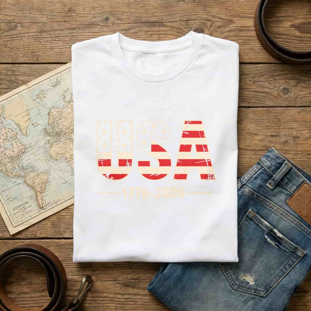 Patriotic Usa Flag Design Classic T-Shirt 1776 2026