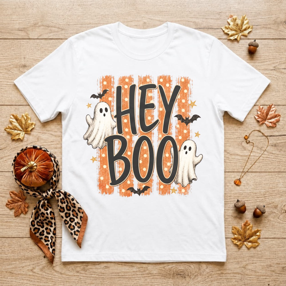Cute Halloween Ghost Bat Hey Boo Classic T-Shirt