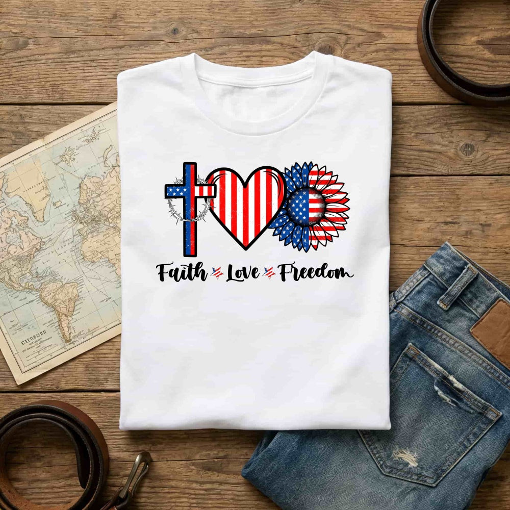 Patriotic Faith Love Freedom Classic T-Shirt