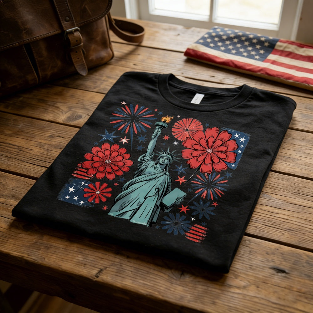 Patriotic American Flag Statue Of Liberty Classic T-Shirt