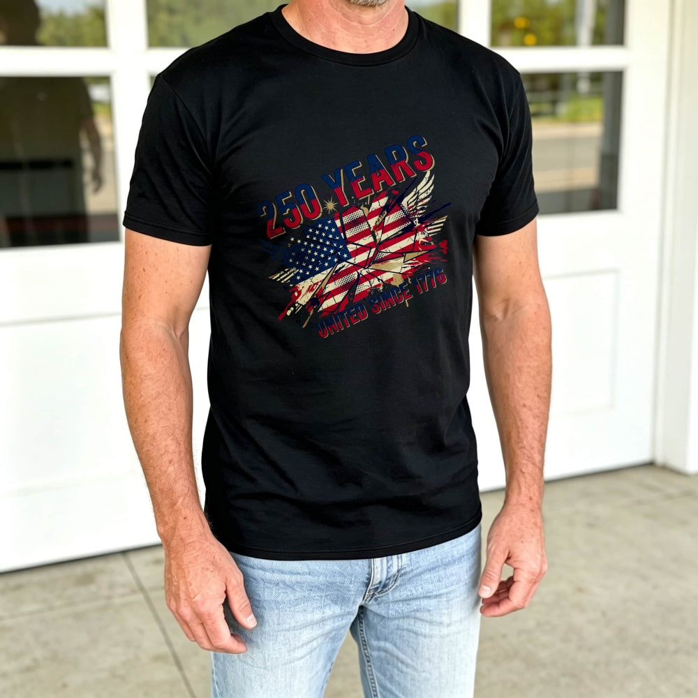 Patriotic American Flag Design Classic T-Shirt 250 Years United Since 1776