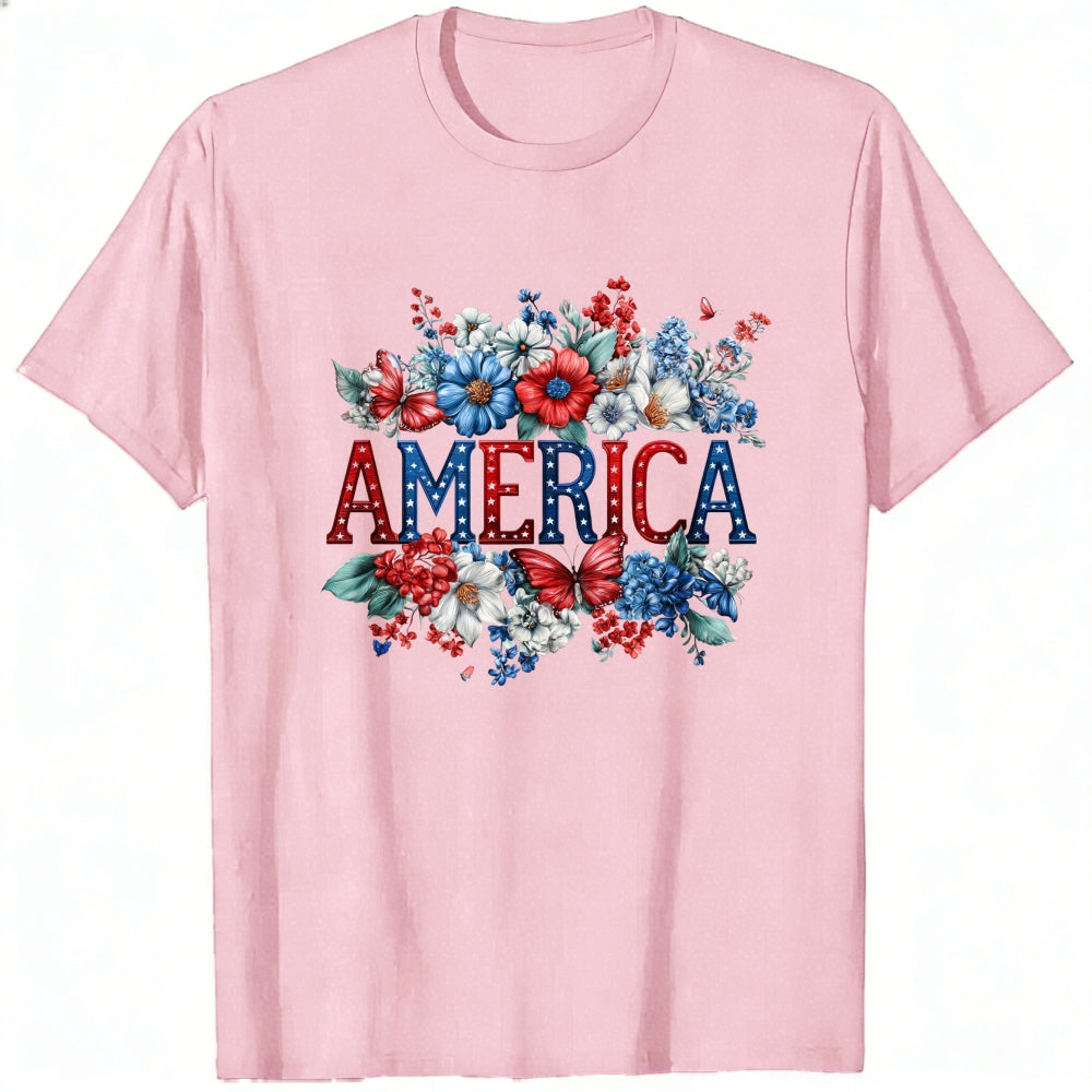 Patriotic Floral Design Classic T-Shirt America