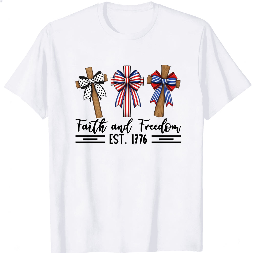 Patriotic Crosses Faith And Freedom Est 1776 Classic T-Shirt