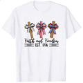 Patriotic Crosses Faith And Freedom Est 1776 Classic T-Shirt