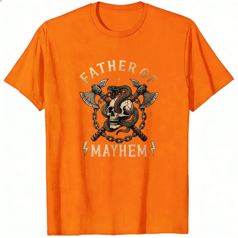 Graphic Design Classic T-Shirt Father Of Mayhem Skull And Axes