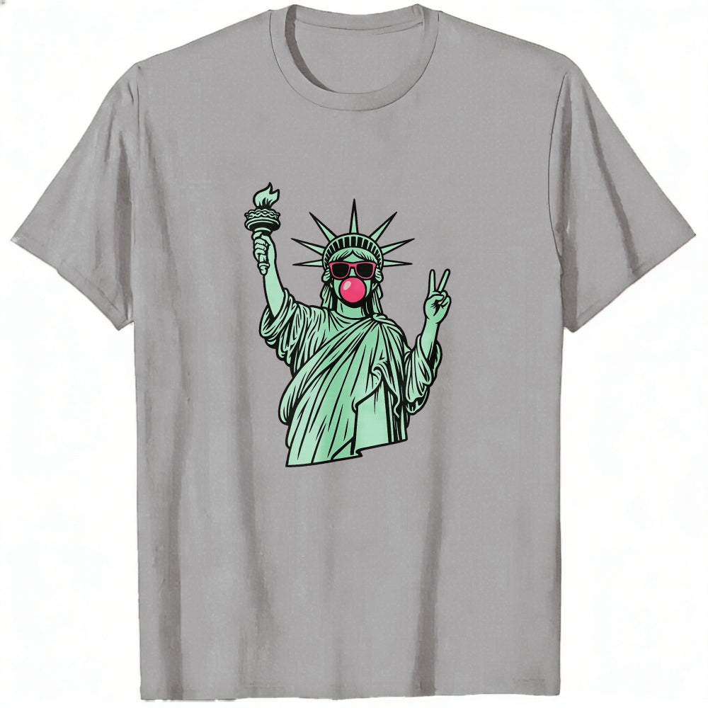 Graphic Design Classic T-Shirt Statue Of Liberty With Sunglasses And Peace Sign
