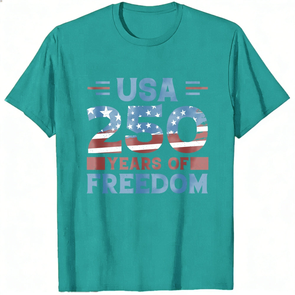 Patriotic American Flag Design Classic T-Shirt 250 Years Of Freedom Usa Celebration
