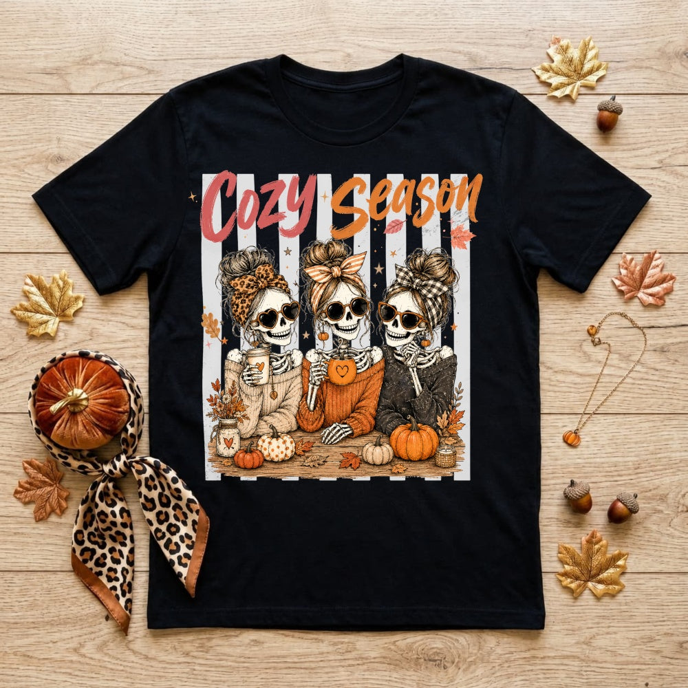 Cozy Autumn Skeletons Girls Pumpkin Spice Classic T-Shirt