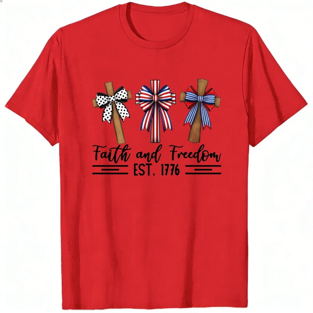 Patriotic Crosses Faith And Freedom Est 1776 Classic T-Shirt