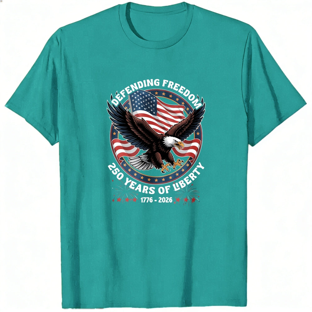 Patriotic Eagle American Flag Design Classic T-Shirt Defending Freedom 250 Years Of Liberty 1776 2026