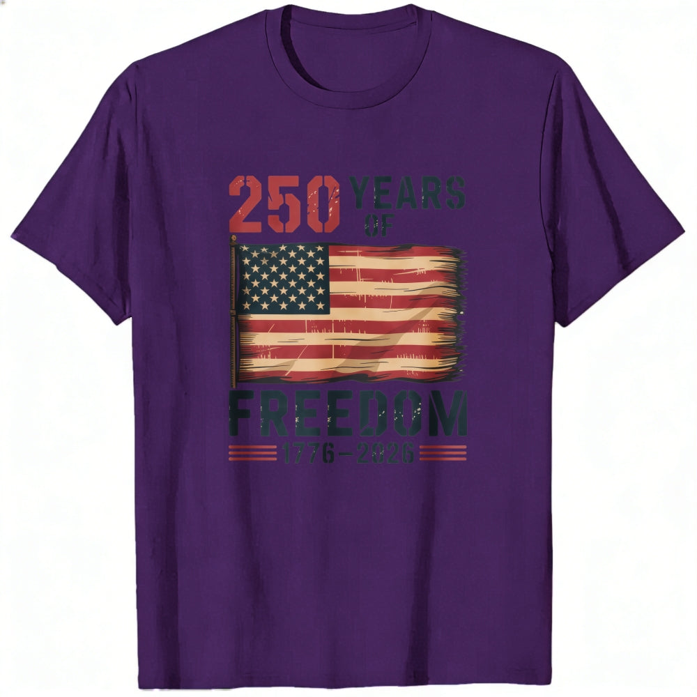 Patriotic American Flag Classic T-Shirt - 250 Years of Freedom 1776-2026