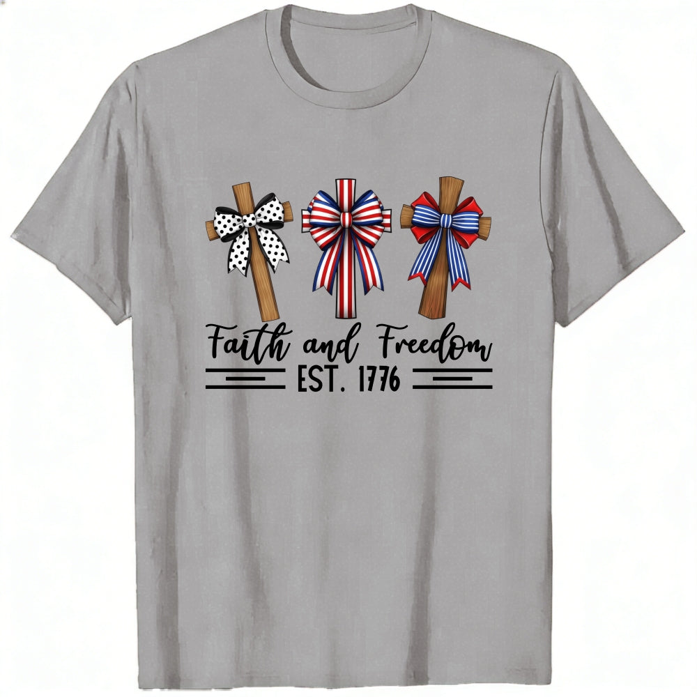 Patriotic Crosses Faith And Freedom Est 1776 Classic T-Shirt