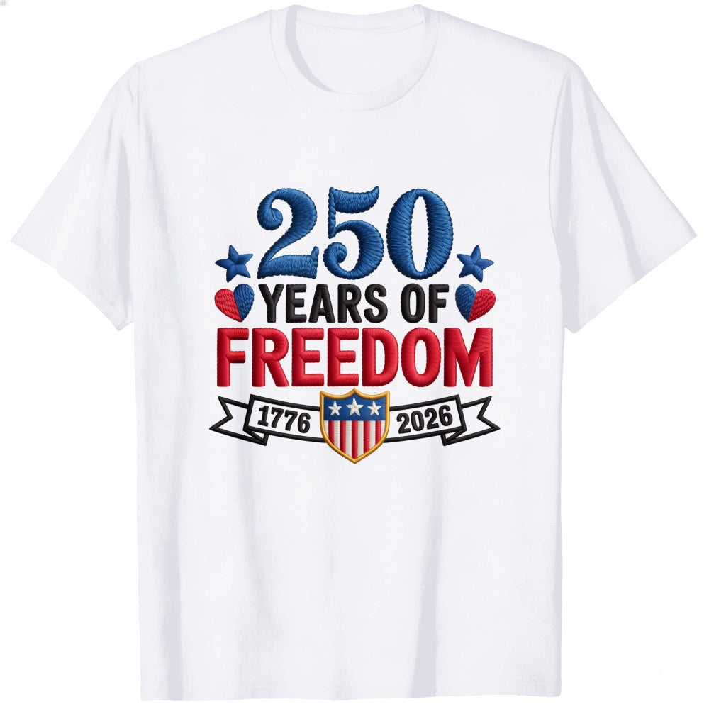 Patriotic American Independence Day 250 Years Of Freedom Classic T-Shirt