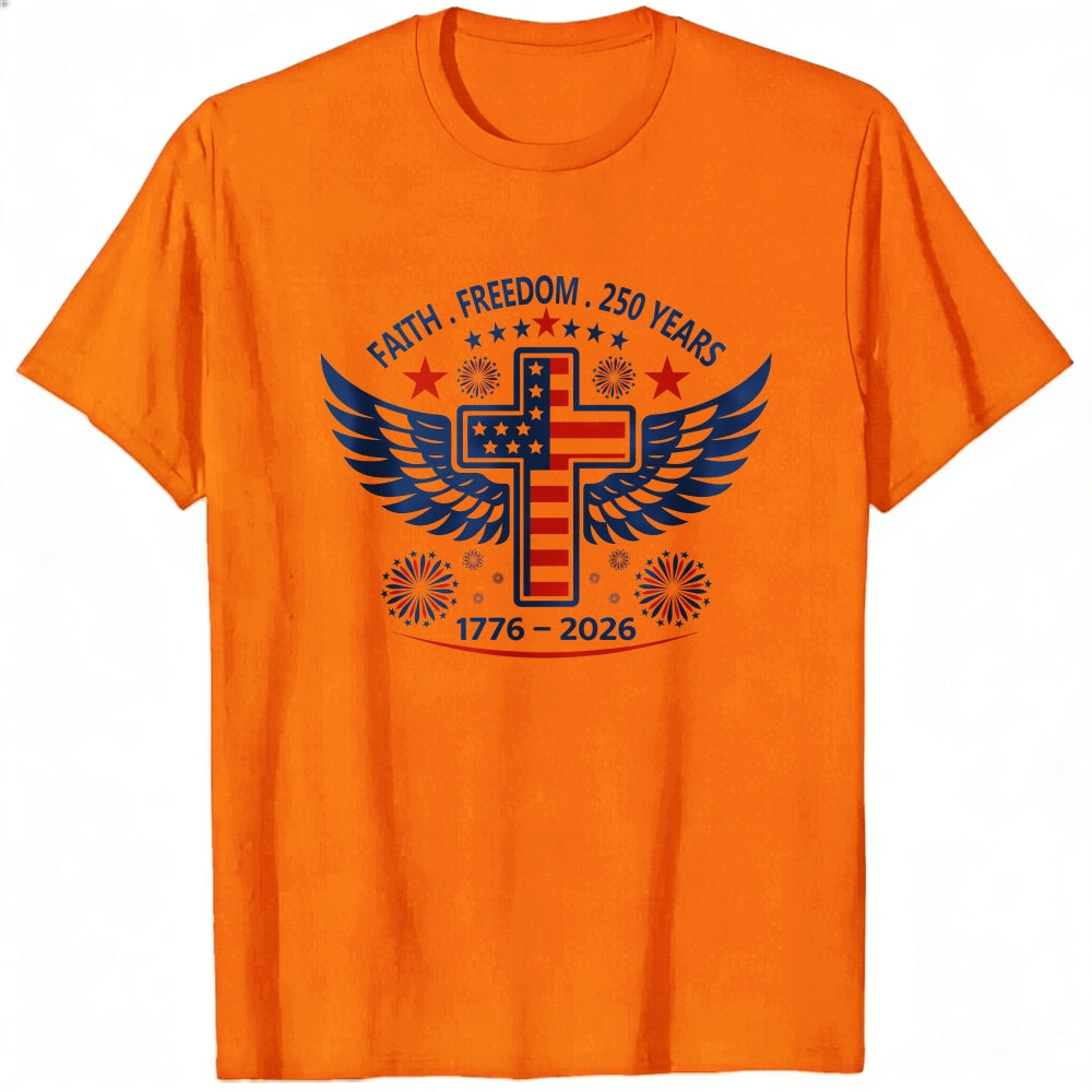 Patriotic Cross Wings Faith Freedom 250 Years Classic T-Shirt