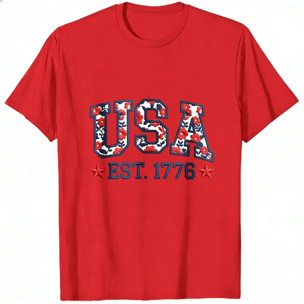 Patriotic Usa Flag Pattern Classic T-Shirt