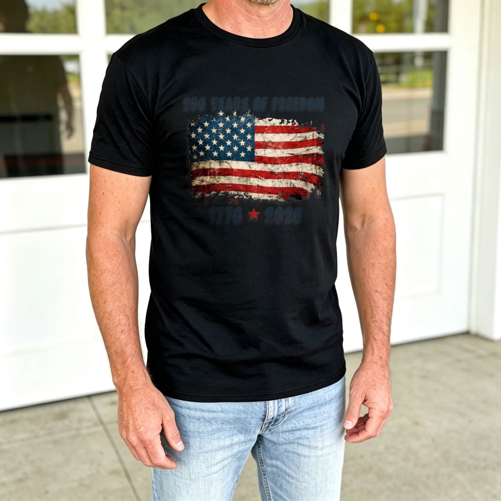 Patriotic American Flag Design Classic T-Shirt 250 Years Of Freedom 1776 2026