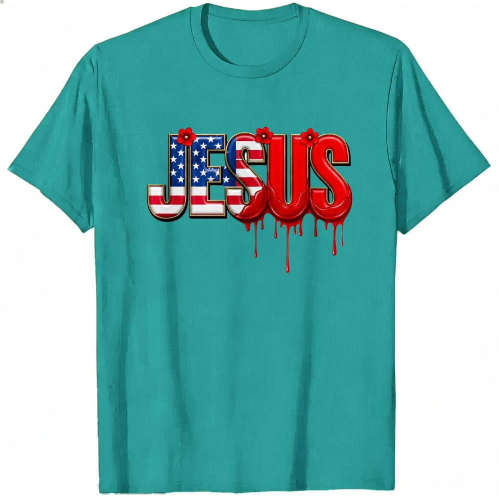 Patriotic Jesus American Flag Classic T-Shirt