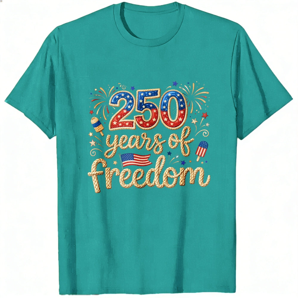 Patriotic American Flag Fireworks 250 Years Of Freedom Classic T-Shirt